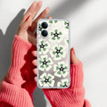 Black and Green Flower Transparent silicon case For Vivo T4 Lite 5G