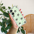 Black and Green Flower Transparent silicon case For Vivo Y27 4G