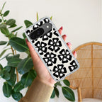 Black and White Flower Anti Yellow Case For Google Pixel 9