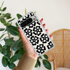 Black and White Flower Anti Yellow Case For Google Pixel 9 Pro XL