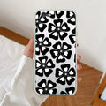 Black and White Flower Transparent Silicon case For iPhone 7 / iPhone 8 / iPhone Se 2020