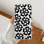 Black and White Flower Anti Yellow Clear Case For iPhone 7 / iPhone 8 / iPhone Se 2020