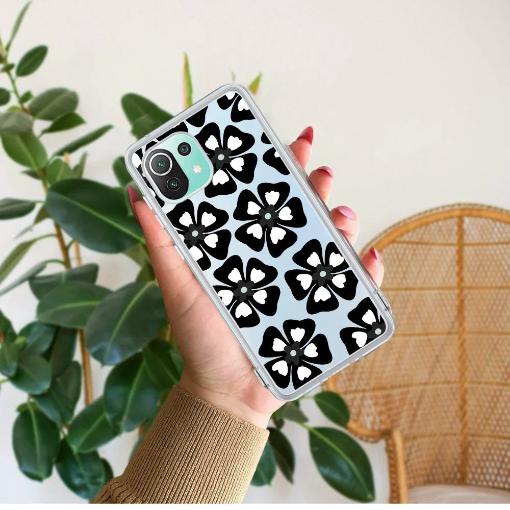 Black and White Flower Transparent Silicon case For Redmi/Xiaomi - ShopOnCliQ