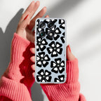 Black and White Flower Anti Yellow Case For Motorola Edge 60 Pro 5G