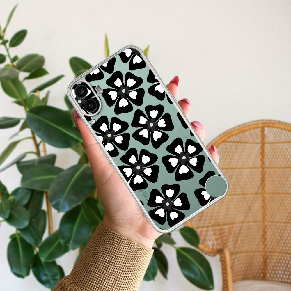 Black and White Flower Transparent Silicon case For Nothing