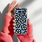 Black and White Flower Anti Yellow Case For Nothing Phone 4A 5G