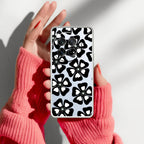 Black and White Flower Anti Yellow Case For OnePlus 12 5G