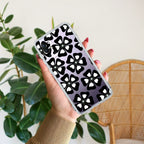 Black and White Flower Transparent Silicon case For OnePlus 8t / OnePlus 9R
