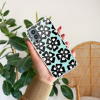 Black and White Flower Transparent Silicon case For OnePlus Nord 2 5G