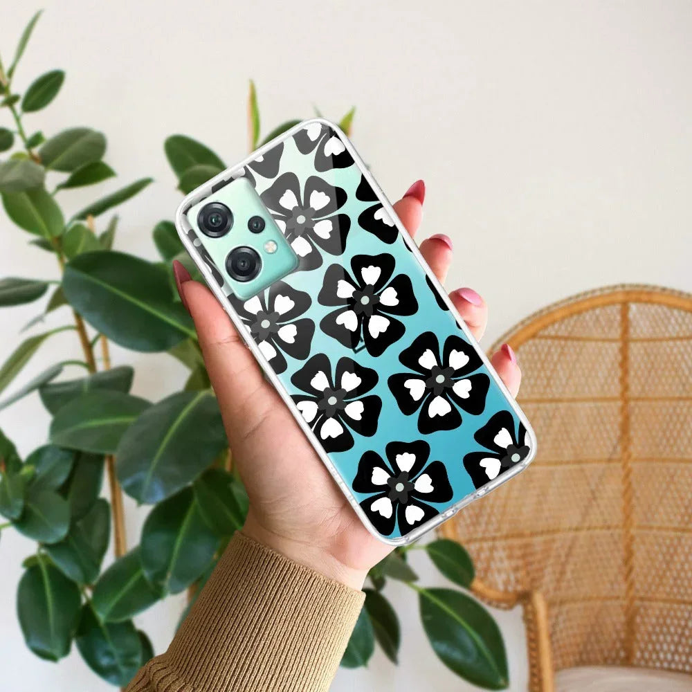 Black and White Flower Transparent Silicon case For OnePlus - ShopOnCliQ