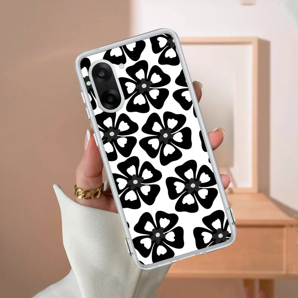 Black and White Flower Transparent Silicon case For OnePlus - ShopOnCliQ