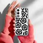 Black and White Flower Anti Yellow Case For Oppo A5 5G