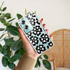 Black and White Flower Anti Yellow Case For Oppo A54