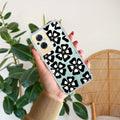 Black and White Flower Anti Yellow Case For Oppo F21 Pro (5G)