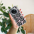 Black and White Flower Anti Yellow Case For Oppo F27 Pro Plus 5G