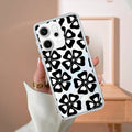 Black and White Flower Anti Yellow Case For OPPO Reno 14 Pro 5G
