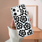 Black and White Flower Anti Yellow Case For OPPO Reno 14 Pro 5G