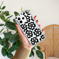 Black and White Flower Anti Yellow Case For Oppo Reno 15 5G