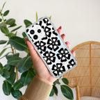 Black and White Flower Anti Yellow Case For Oppo Reno 15 5G