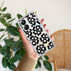 Black and White Flower Anti Yelllow Case For Realme 10 Pro Plus 5G
