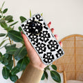 Black and White Flower Transparent Silicon case For Realme 14 Pro 5G