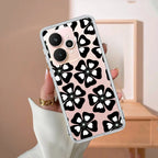 Black and White Flower Transparent Silicon case For Realme Narzo 60X /  Realme 11X