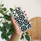Black and White Flower Transparent Silicon case For Realme C35 / Realme Narzo 50A Prime