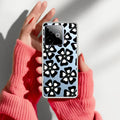 Black and White Flower Transparent Silicon case For Realme GT 7T 5G