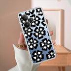 Black and White Flower Anti Yelllow Case For Realme P4 Pro 5G