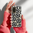 Black and White Flower Transparent Silicon case For Redmi A5 4G