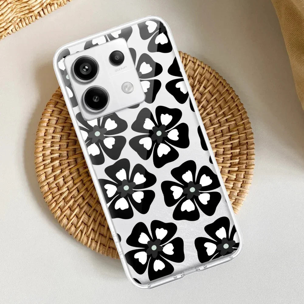 Black and White Flower Transparent Silicon case For Redmi/Xiaomi - ShopOnCliQ