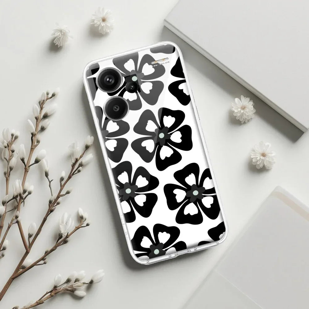Black and White Flower Transparent Silicon case For Redmi/Xiaomi - ShopOnCliQ