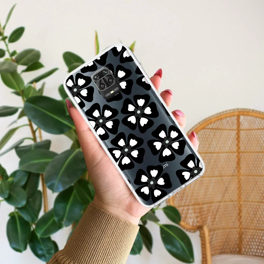 Black and White Flower Transparent Silicon case For Poco - ShopOnCliQ