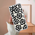 Black and White Flower Transparent Silicon case For Vivo T4 Ultra 5G