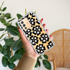 Black and White Flower Transparent Silicon case For Vivo V23 5G