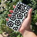 Black and White Flower Transparent Silicon case For Vivo V30e 5G