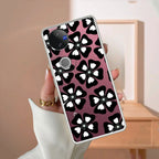 Black and White Flower Transparent Silicon case For Vivo T1 44W