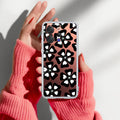 Black and White Flower Anti Yellow Case For Vivo V70 Elite 5G