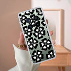 Black and White Flower Transparent Silicon case For Vivo X200 Pro 5G