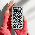 Black and White Flower Anti Yellow Case For Vivo X90 Pro 5G