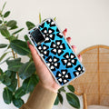 Black and White Flower Transparent Silicon case For Vivo T1x