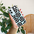 Black and White Flower Transparent Silicon case For Vivo Y29 5G