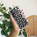 Black and White Flower Transparent Silicon case For Vivo Y300 5G