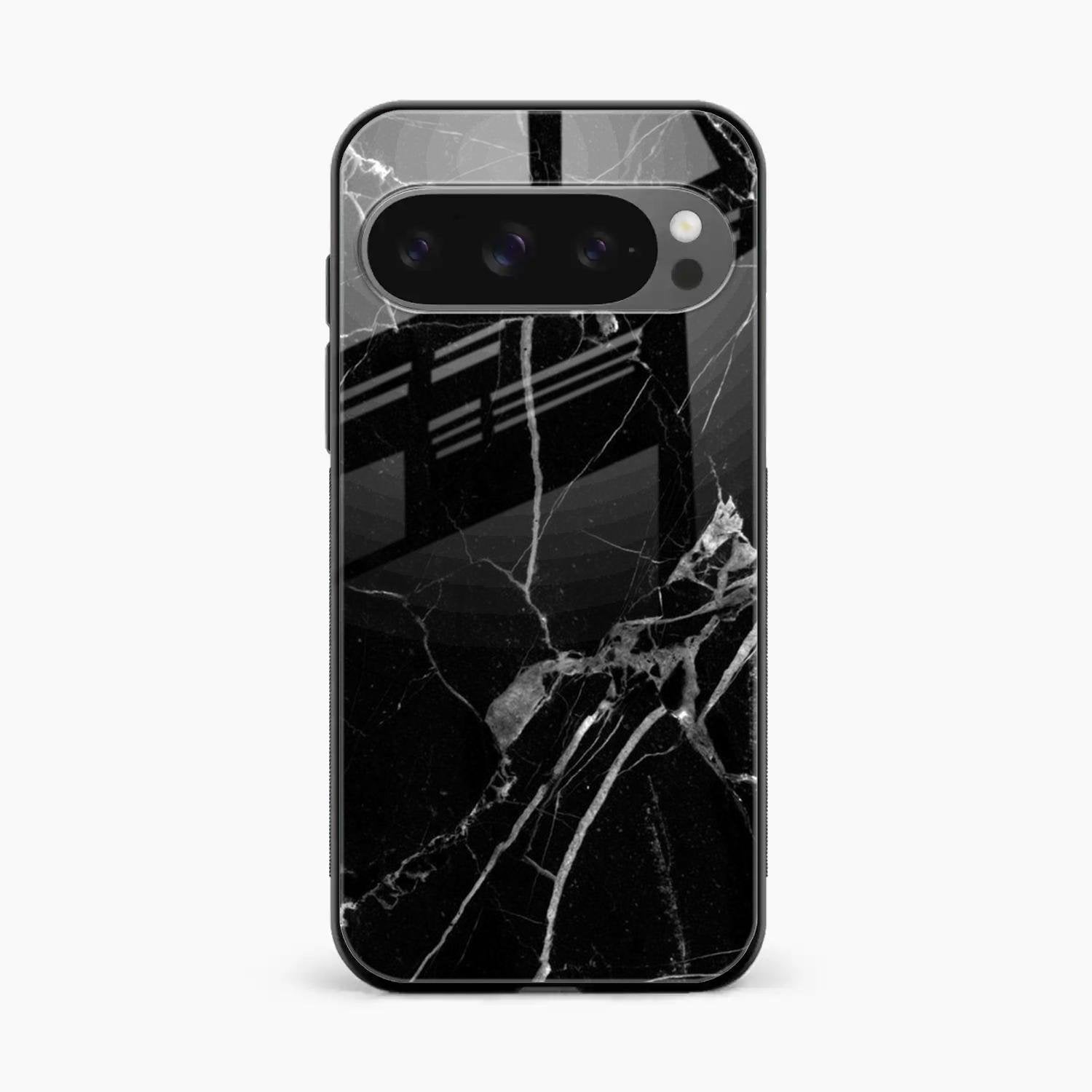 Black Marble Patter Glass Case Cover For Google Pixel 10 Pro
