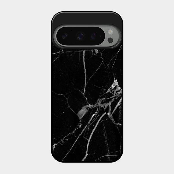 Black Marble Patter Glass Case Cover For Google Pixel 9 Pro 5G