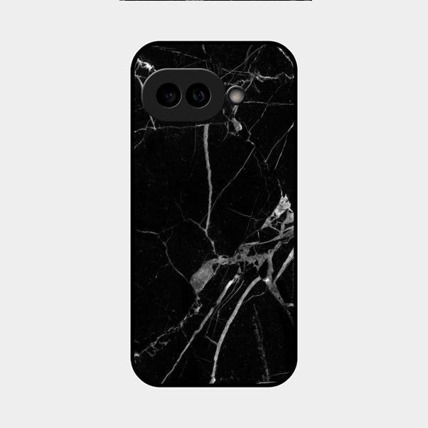 Black Marble Patter Glass Case Cover For Google Pixel 9A 5G