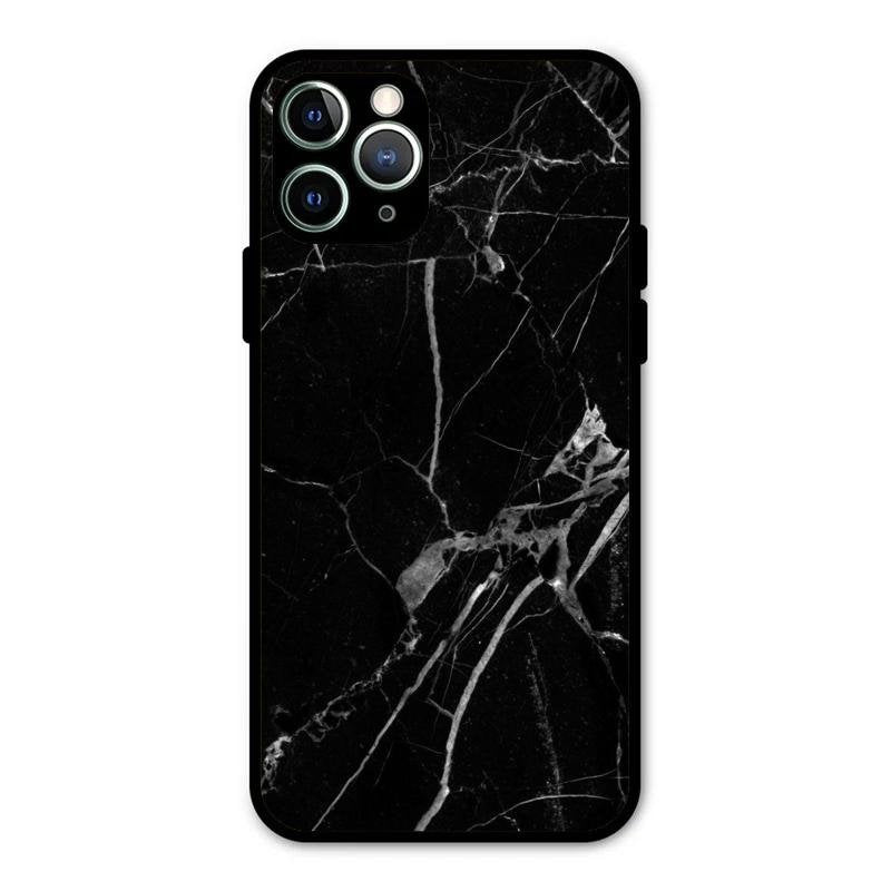 Black Marble Patter Glass Case Cover For iPhone 11 Pro Max