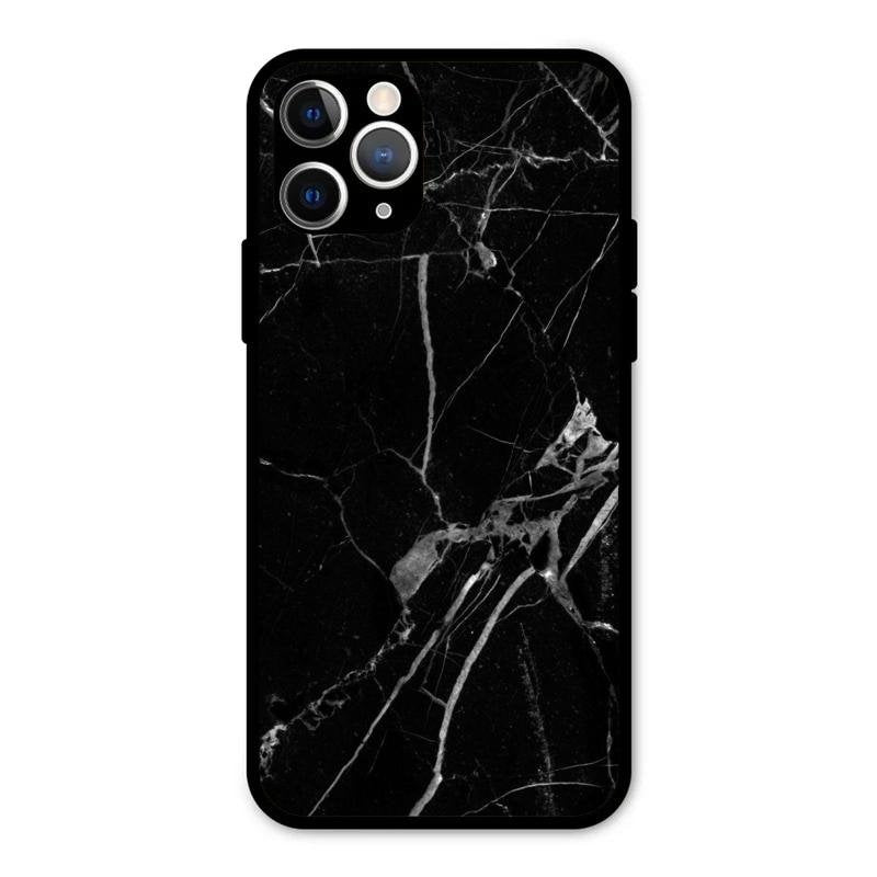 Black Marble Patter Glass Case Cover For iPhone 11 Pro