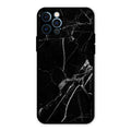 Black Marble Patter Glass Case Cover For iPhone 12 Pro
