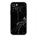 Black Marble Patter Glass Case Cover For iPhone 13